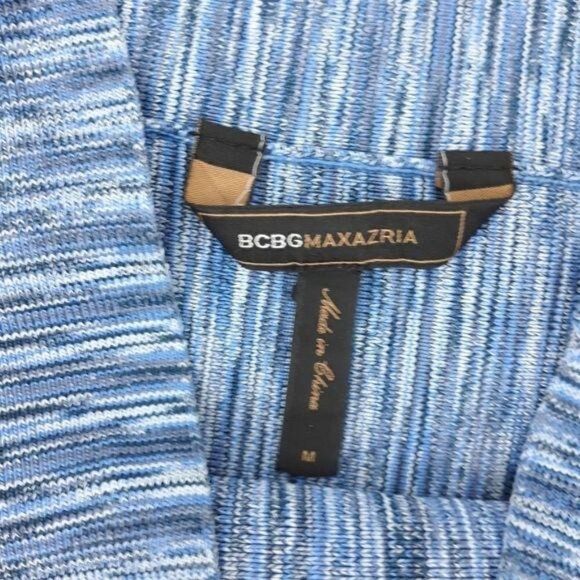 BCBGMaxAzria Skirt Knit Stretch Space Dye Bandage Rib Mini Bodycon Blue Sz M - Picture 3 of 12